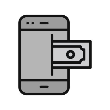 Çevrimiçi Ödeme simgesi, vektör illüstrasyonu