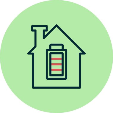 Pil basit simgesi, vektör çizim