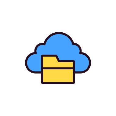 Bulut hesaplama depolama ikonu vektör illüstrasyon tasarımı