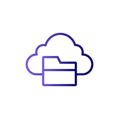 Bulut hesaplama çizgisi simgesi, konsept illüstrasyon, taslak sembol, vektör işareti, doğrusal mavi semboller, logo.