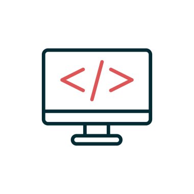 Basit simge kodlanıyor, vektör illüstrasyonu