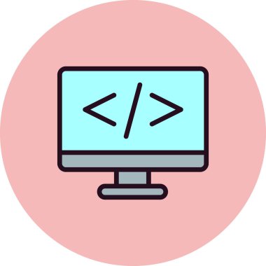 Basit simge kodlanıyor, vektör illüstrasyonu