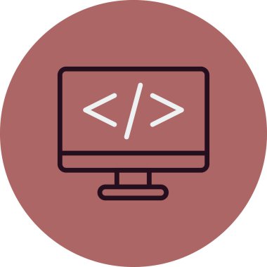 Basit simge kodlanıyor, vektör illüstrasyonu