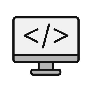 Basit simge kodlanıyor, vektör illüstrasyonu