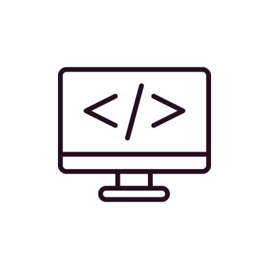 Basit simge kodlanıyor, vektör illüstrasyonu