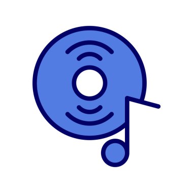 müzik diski basit simge, vektör illüstrasyonu