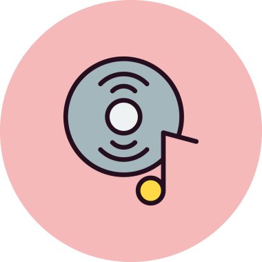 müzik diski basit simge, vektör illüstrasyonu