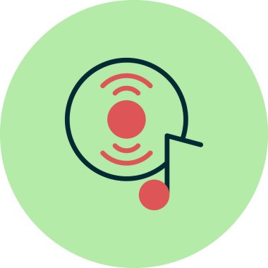 müzik diski basit simge, vektör illüstrasyonu