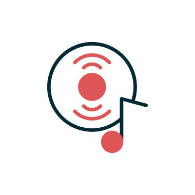 müzik diski basit simge, vektör illüstrasyonu