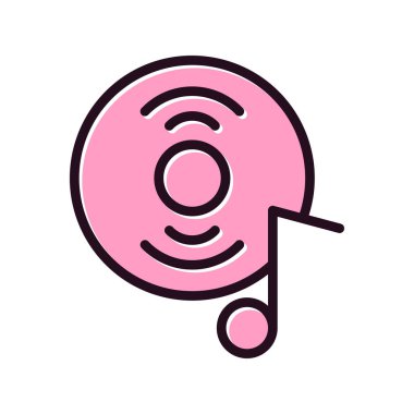 müzik diski basit simge, vektör illüstrasyonu