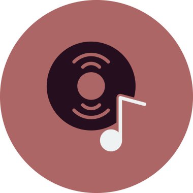 müzik diski basit simge, vektör illüstrasyonu