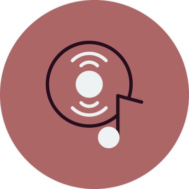 müzik diski basit simge, vektör illüstrasyonu