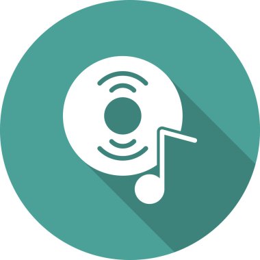 müzik diski basit simge, vektör illüstrasyonu