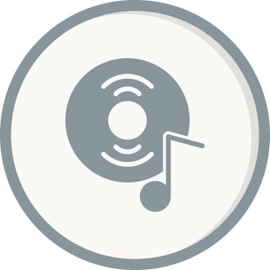 müzik diski basit simge, vektör illüstrasyonu