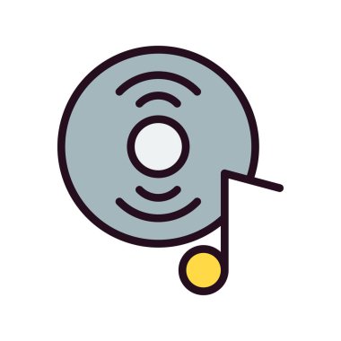 müzik diski basit simge, vektör illüstrasyonu