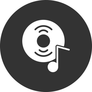 müzik diski basit simge, vektör illüstrasyonu