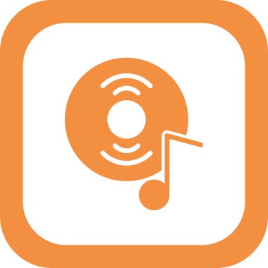 müzik diski basit simge, vektör illüstrasyonu