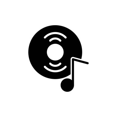 müzik diski basit simge, vektör illüstrasyonu
