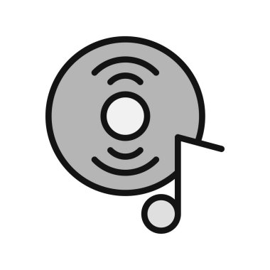 müzik diski basit simge, vektör illüstrasyonu