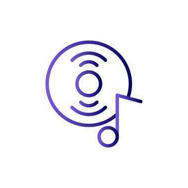 müzik diski basit simge, vektör illüstrasyonu