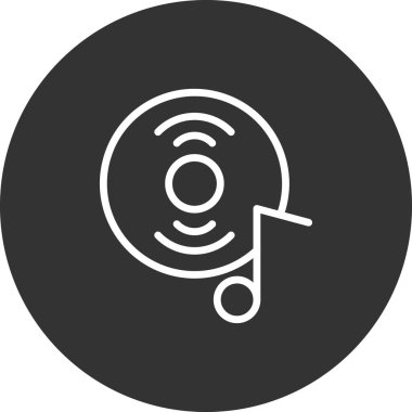 müzik diski basit simge, vektör illüstrasyonu