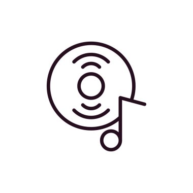 müzik diski basit simge, vektör illüstrasyonu