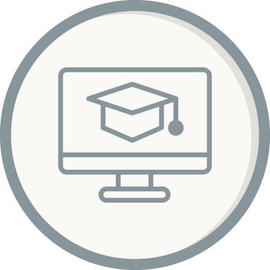 E-öğrenme basit simgesi, vektör illüstrasyonu