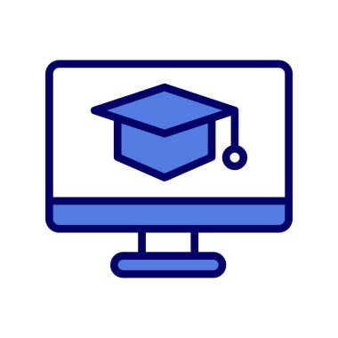 E-öğrenme basit simgesi, vektör illüstrasyonu