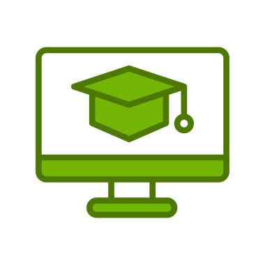 E-öğrenme basit simgesi, vektör illüstrasyonu