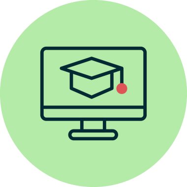 E-öğrenme basit simgesi, vektör illüstrasyonu