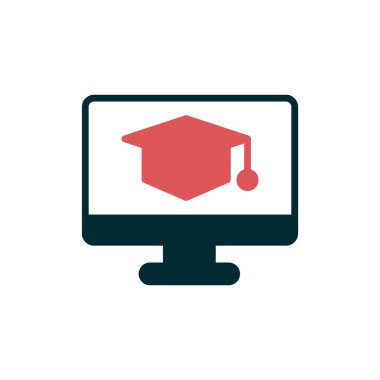 E-öğrenme basit simgesi, vektör illüstrasyonu