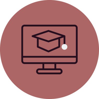 E-öğrenme basit simgesi, vektör illüstrasyonu