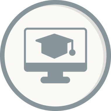 E-öğrenme basit simgesi, vektör illüstrasyonu