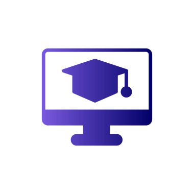 E-öğrenme basit simgesi, vektör illüstrasyonu