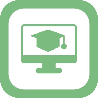 E-öğrenme basit simgesi, vektör illüstrasyonu