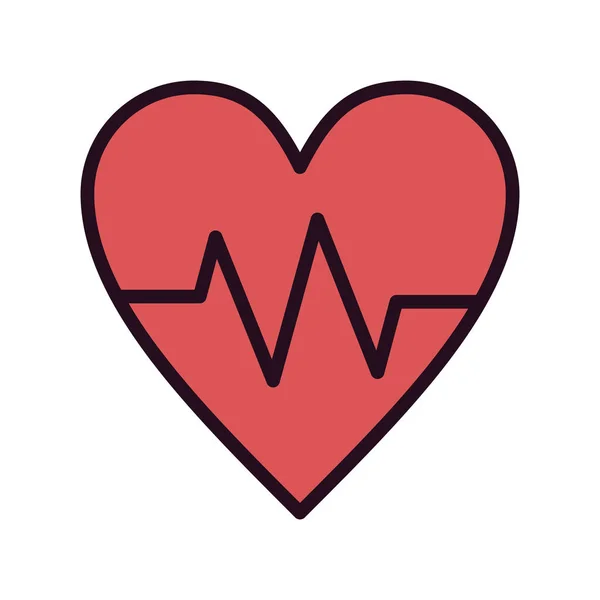 Heart Beat Prosty Ikona Wektor Ilustracja — Wektor stockowy