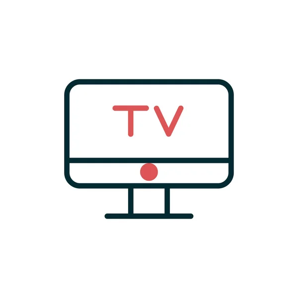 Icono Del Vector Televisión Ilustración Estilo Plano — Vector de stock