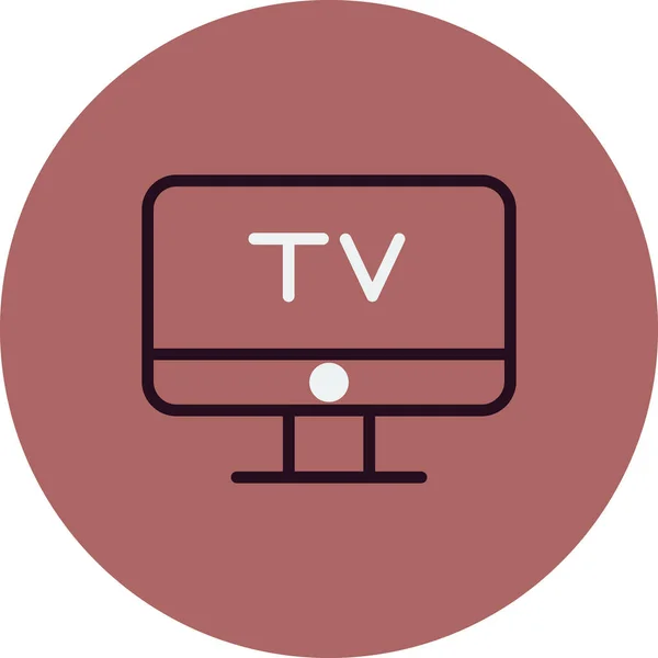 Телевізійна Векторна Іконка Плоский Стиль Ілюстрація — стоковий вектор