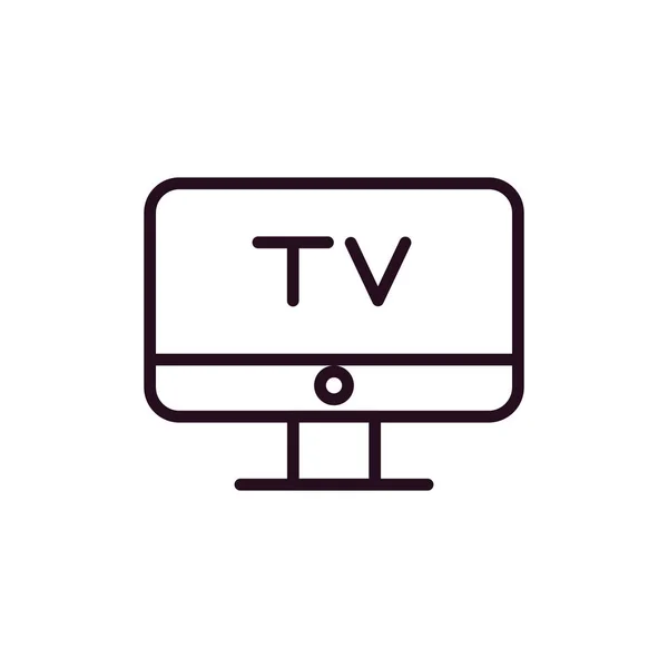 Ikon Vektor Televisi Ilustrasi Gaya Datar - Stok Vektor