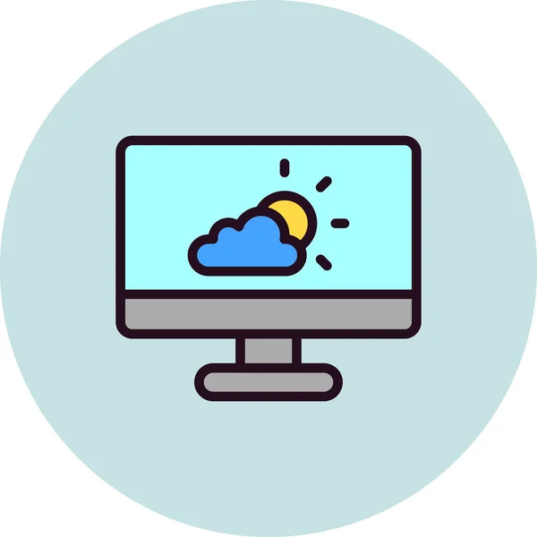Simple Web Interface Weather App Icon Vector Illustration — Stock Vector