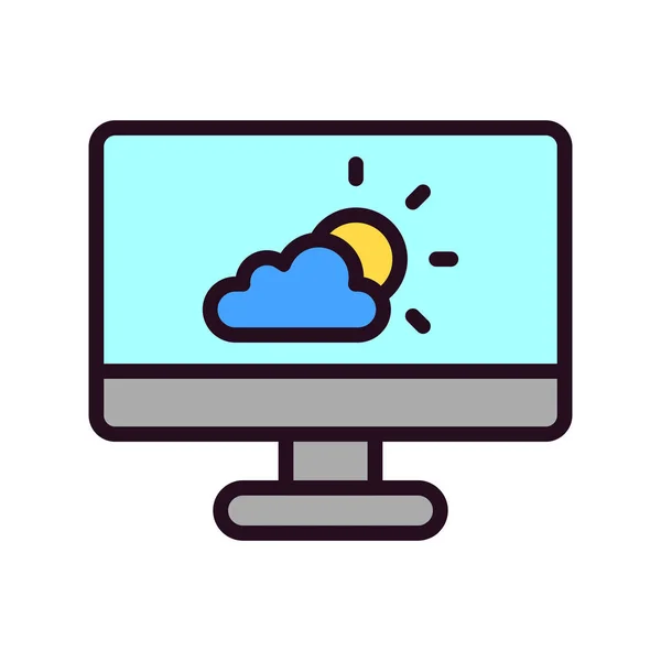 Simple Web Interface Weather App Icon Vector Illustration — Stock Vector