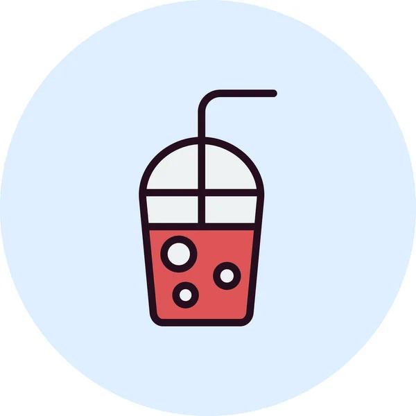 Milkshake Straw Icon Vector Illustration — Stock Vector