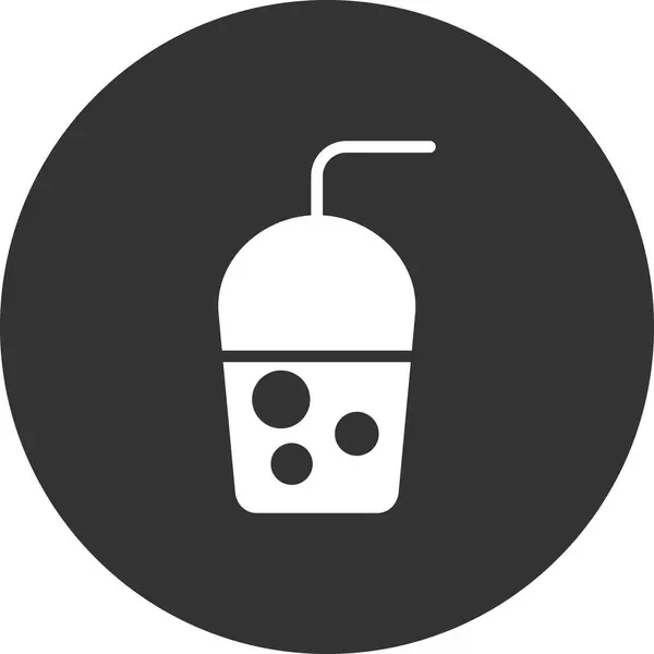 Milkshake Avec Icône Paille Illustration Vectorielle — Image vectorielle