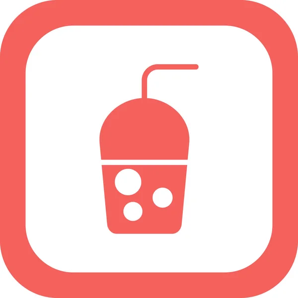 Milkshake Con Icono Paja Ilustración Vectorial — Vector de stock