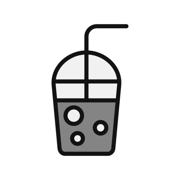 Milkshake Avec Icône Paille Illustration Vectorielle — Image vectorielle