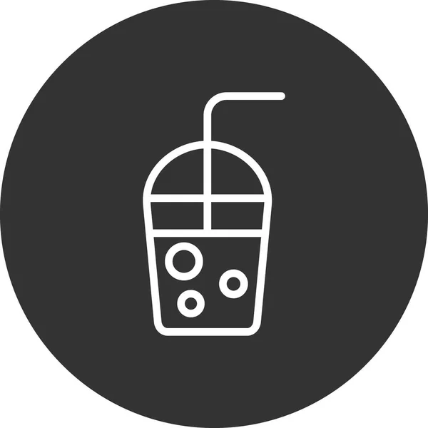 Milkshake Com Ícone Palha Ilustração Vetorial —  Vetores de Stock