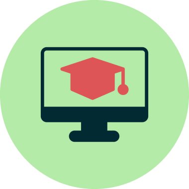 E-öğrenme basit simgesi, vektör illüstrasyonu