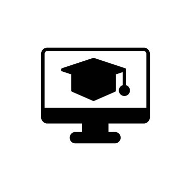 E-öğrenme basit simgesi, vektör illüstrasyonu