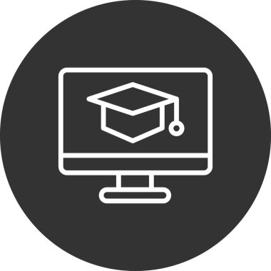 E-öğrenme basit simgesi, vektör illüstrasyonu