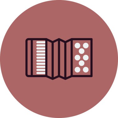 Armonika basit simgesi, vektör illüstrasyonu